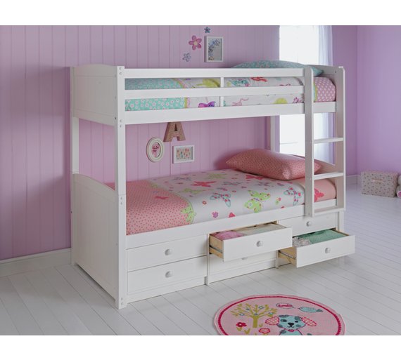Buy HOME Leigh Detachable Bunk Bed & 2 Ashley Mattresses White at
