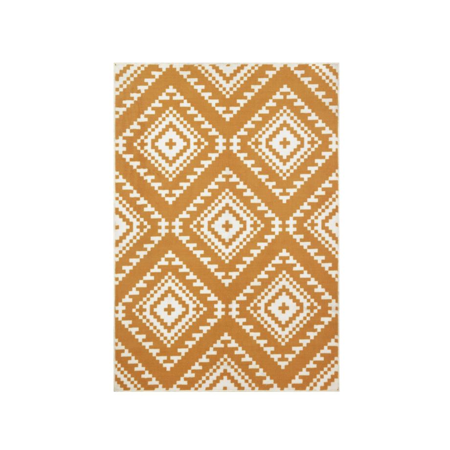 Argos Home Global Geo Rug - 120x170cm - mustard.