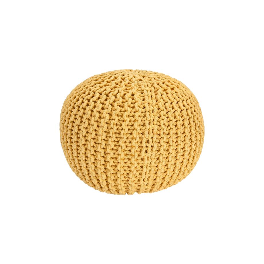 Argos Home cotton knitted pod footstool - yellow.