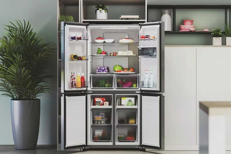 Hoover HHCR3818EWPL American Fridge Freezer - Grey.