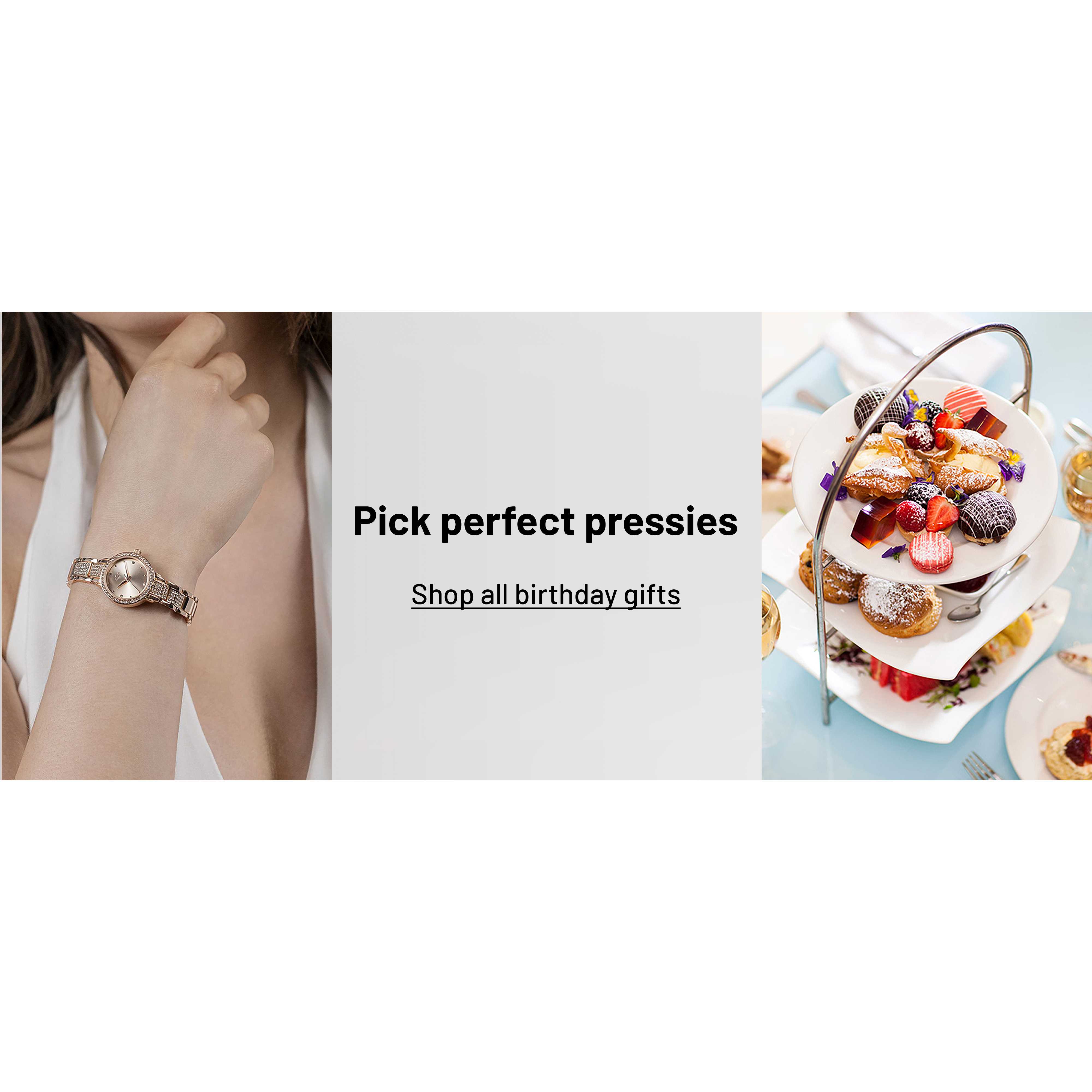 A Spirit Ladies Rose Gold Tone Stone Set Bezel Bracelet Watch and a Buyagift Luxury Afternoon Tea For Two Gift Experience.