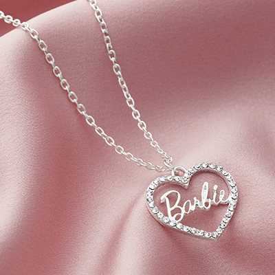 Barbie Silver Colour Crystal Necklace and Bracelet Gift Set.