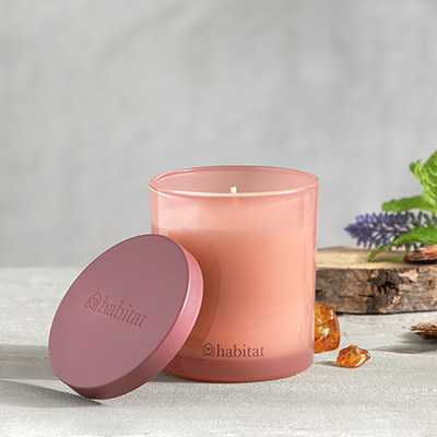 Habitat Small Candle with Lid - Patchouli & Amber.