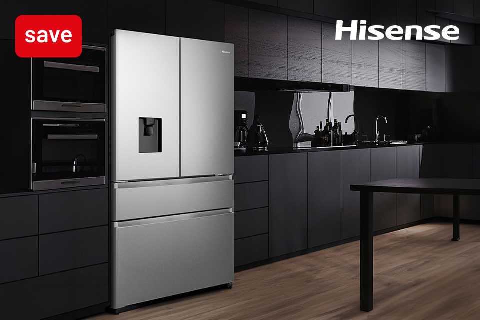 Claim up to £300 cashback on selected Hisense large kitchen appliances.