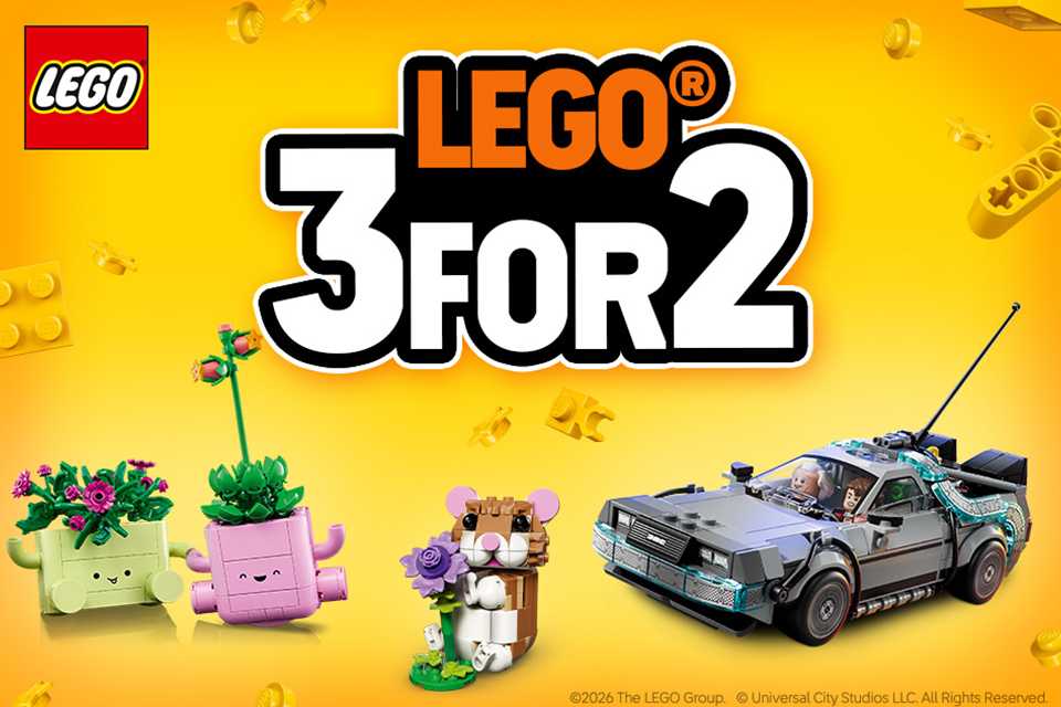 3 for 2 on selected LEGO®. Save when you mix and match across sets!