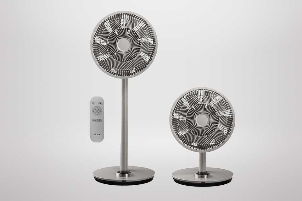 Duux Whisper Flex Grey Pedestal Fan - 12 Inch.