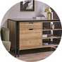 Argos Home Loft Living 2 Drawer Swivel Office Desk - Oak.