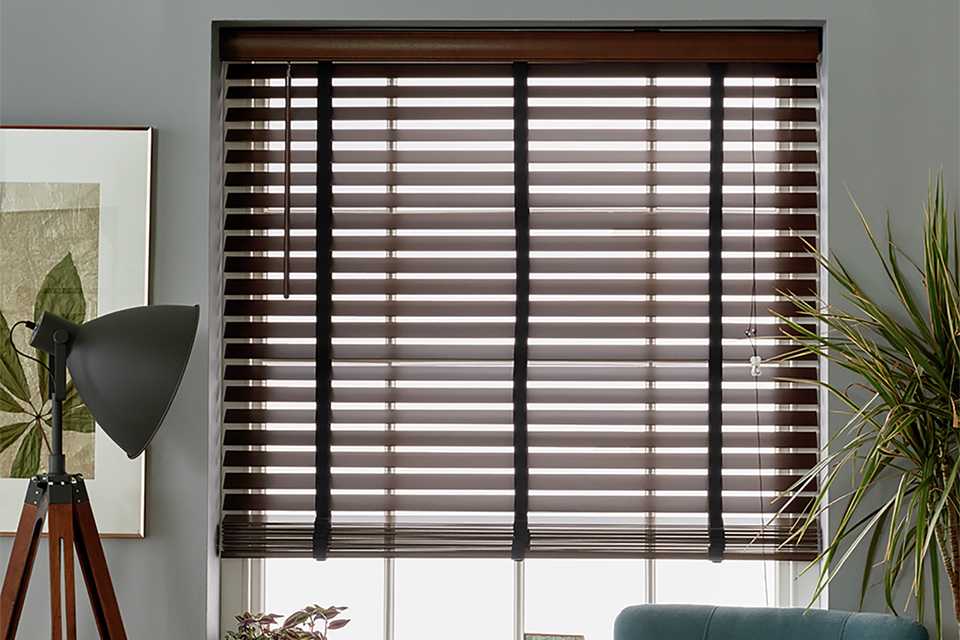 Habitat Wooden Brown 50mm Slat Venetian Tape Blind.