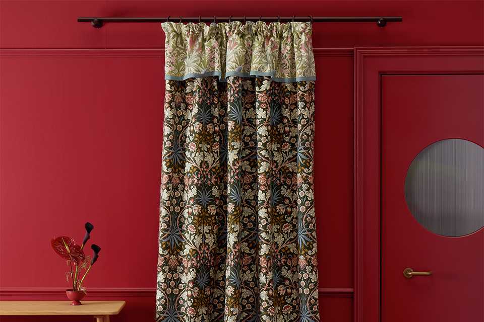 Habitat x Morris & Co. Hyacinth Ruffle Pencil Pleat Curtain.