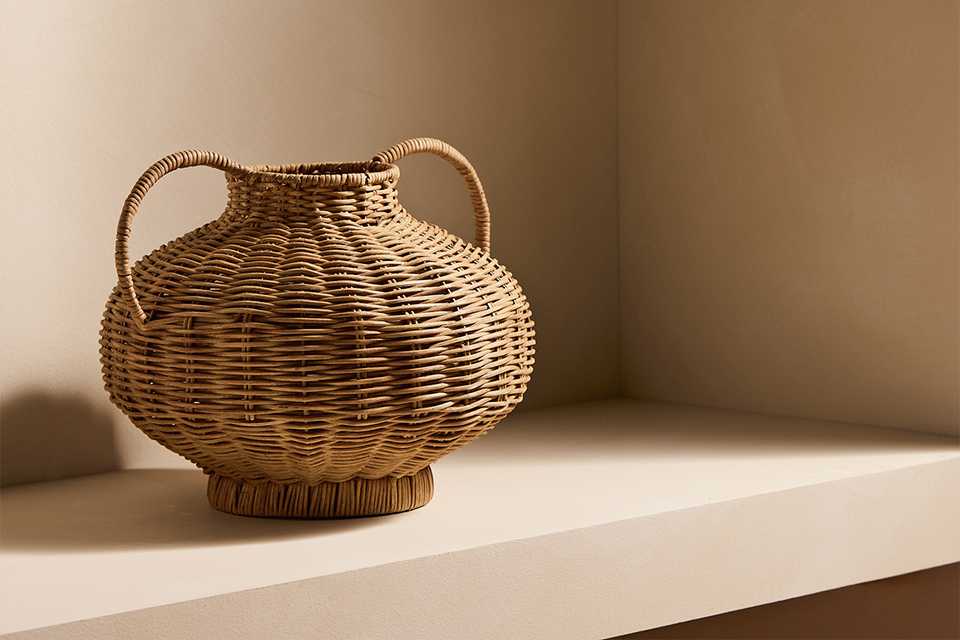 Habitat Woven Rattan Medium Vase.