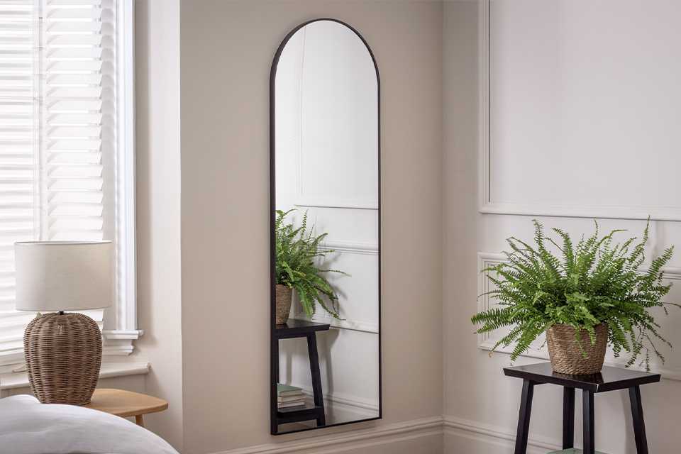 Habitat Black Full Length Arch Wall Mirror.