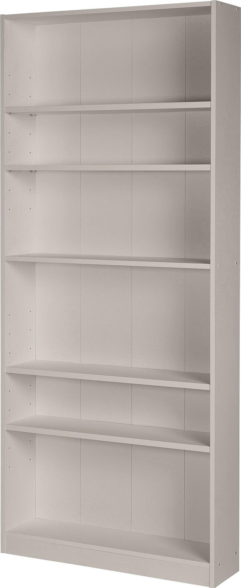 Buy HOME Maine 5 Shelf Tall Wide Bookcase Grey Bookcases and