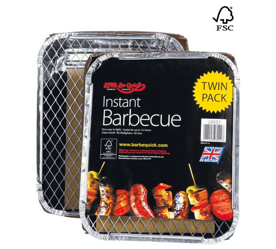 Buy BarBeQuick Disposable Instant Charcoal BBQ Twin Pack at Argos