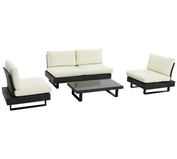 Buy Low Level Modern Rattan 4 Seater Garden Sofa Set at Argos.co.uk