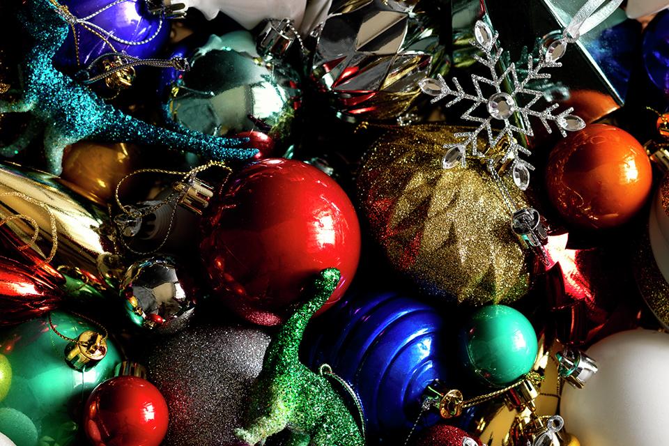 A pile of colourful baubles.