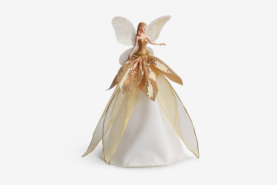 A beautiful golden fairy tree topper.