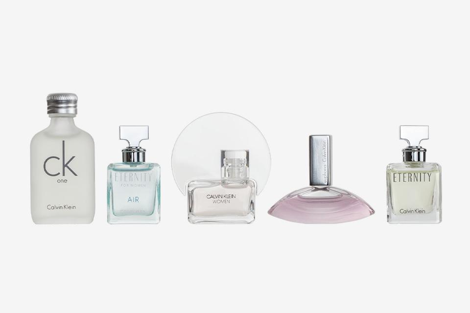 A collection of 5 Calvin Klein perfumes.