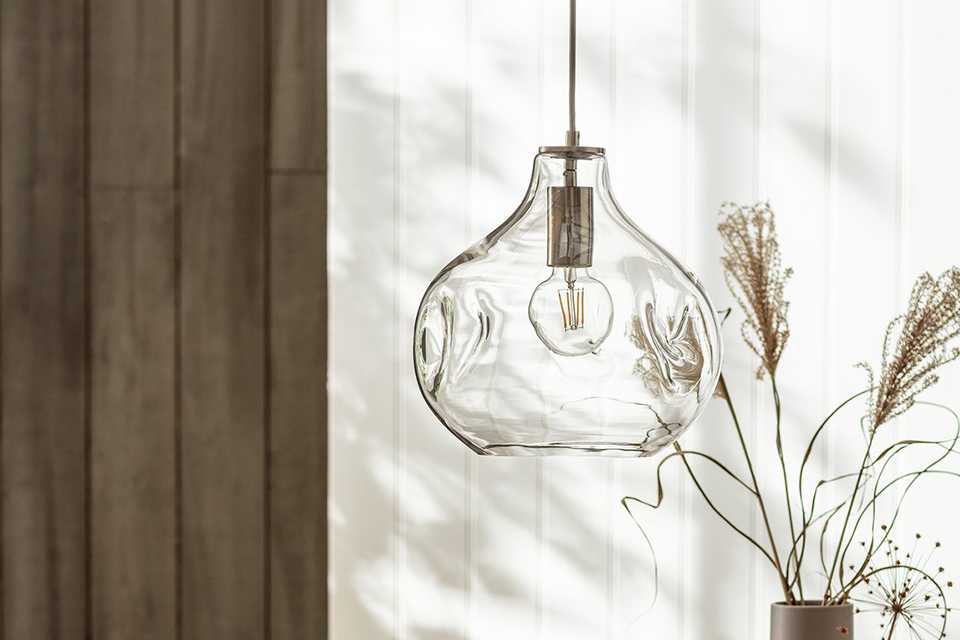 Habitat Ori Dimple Glass Pendant - Clear.