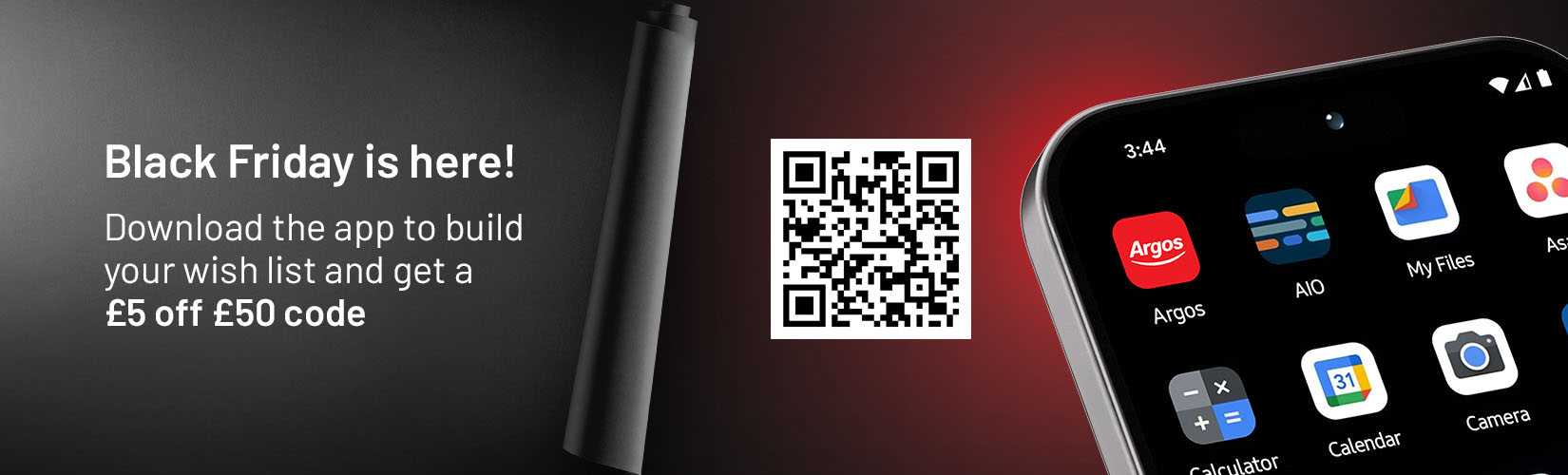 Black Friday is here! Download the app to build your wish list and get £5 of £50 code.