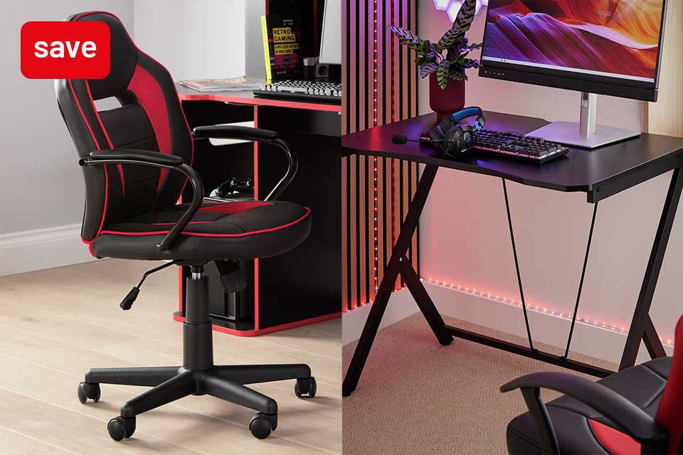 Buy a gaming chair and get 10% off a selected gaming desk.