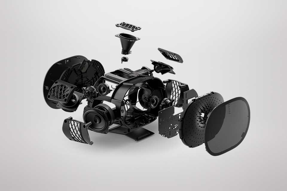 An image showing the internal parts of a Sonos speaker.