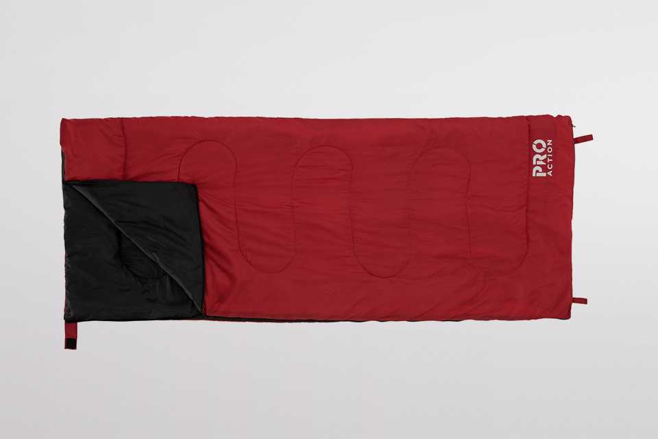 Pro Action 200GSM Envelope Sleeping Bag in red colour.