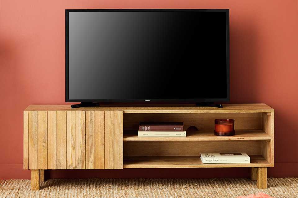 Habitat Jericho 1 Door TV Unit in natural finish.