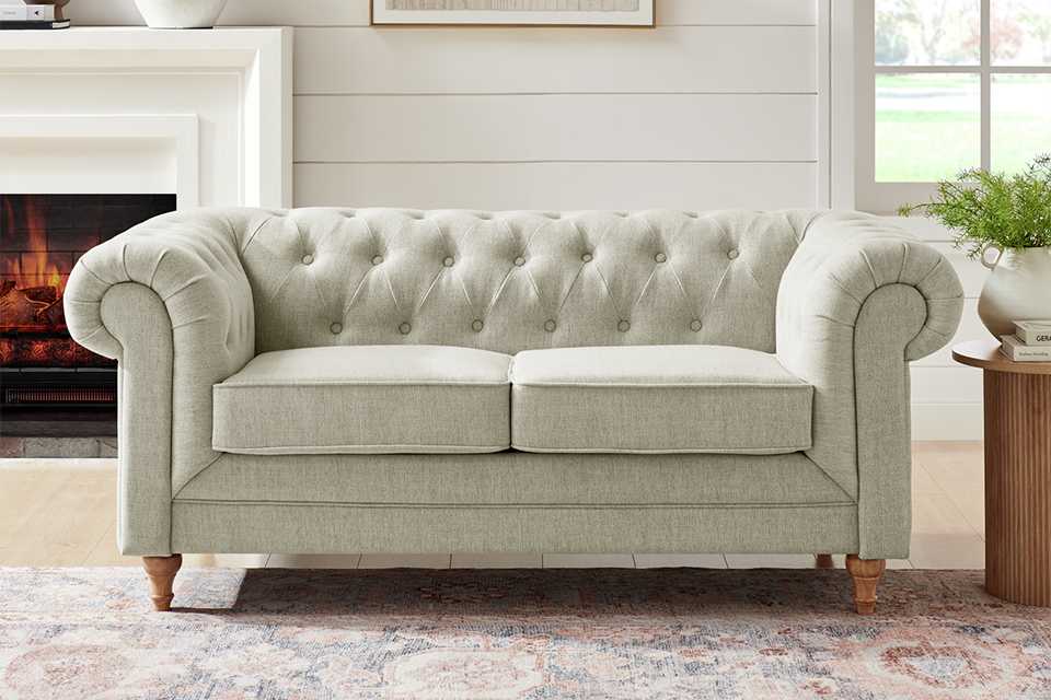 A Habitat 2-seater fabric sofa in a living room.