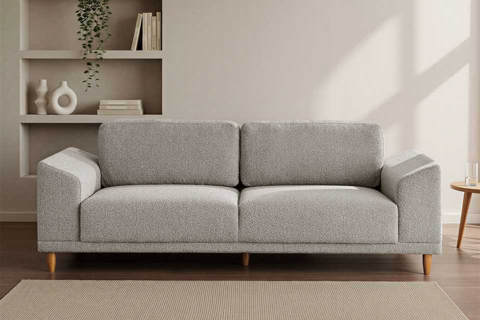 A grey Habitat 3-seater sofa in a living room.