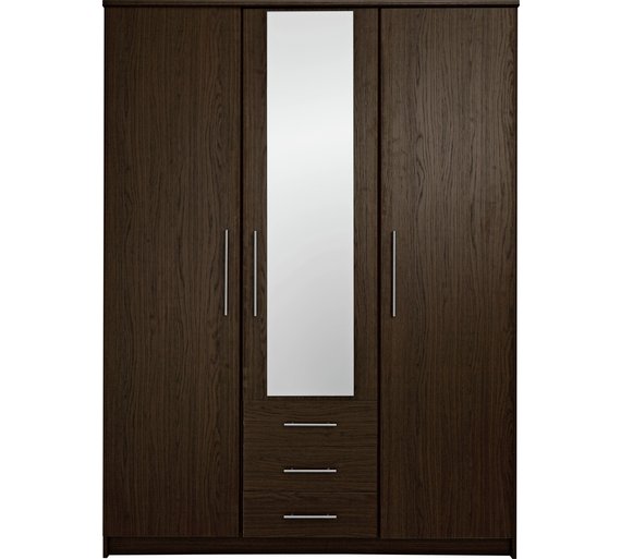 Buy HOME Normandy 3Dr 3Drw Large Mirror WardrobeDark Oak Effect at