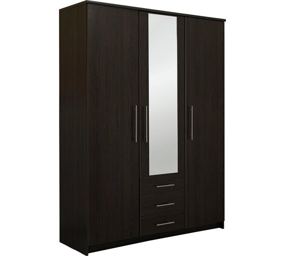 Buy HOME Normandy 3Dr 3Drw Large Mirror WardrobeDark Oak Effect at