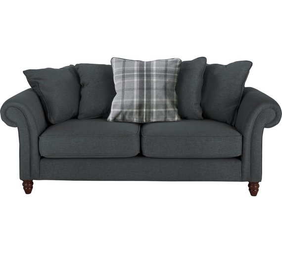 Buy Heart of House Windsor 3 Seater Fabric Sofa Charcoal at Argos.co
