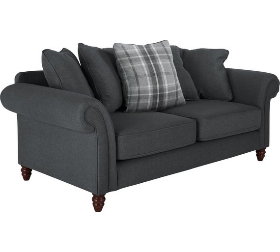 Buy Heart of House Windsor 3 Seater Fabric Sofa Charcoal at Argos.co