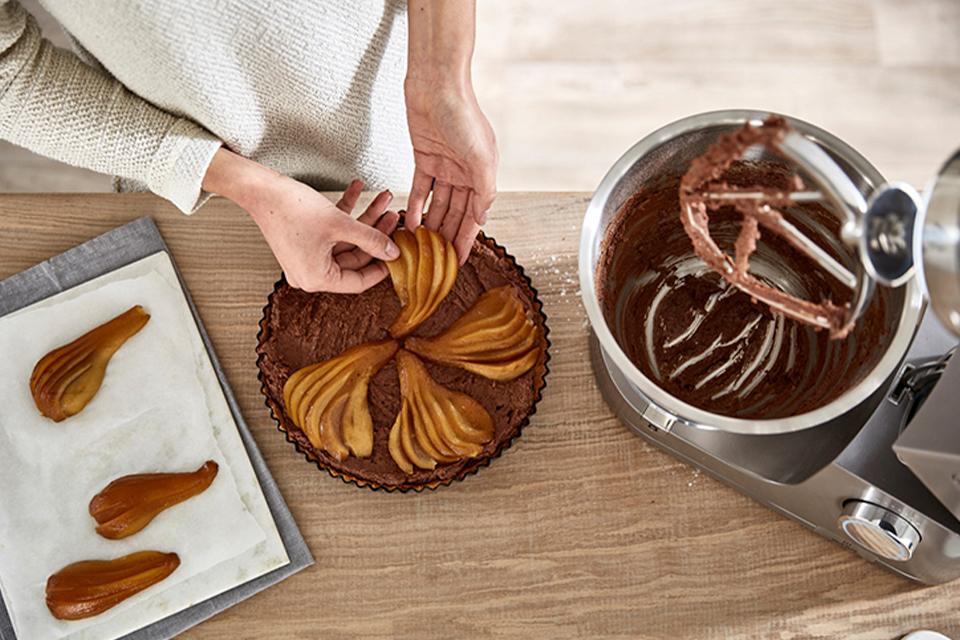 Chocolate being mixed.