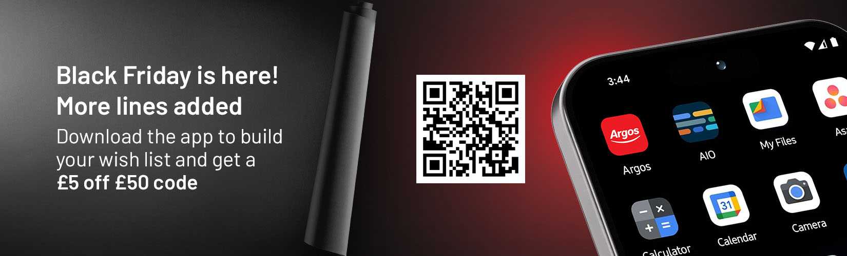 Black Friday is here! Download the app to build your wish list and get £5 of £50 code.