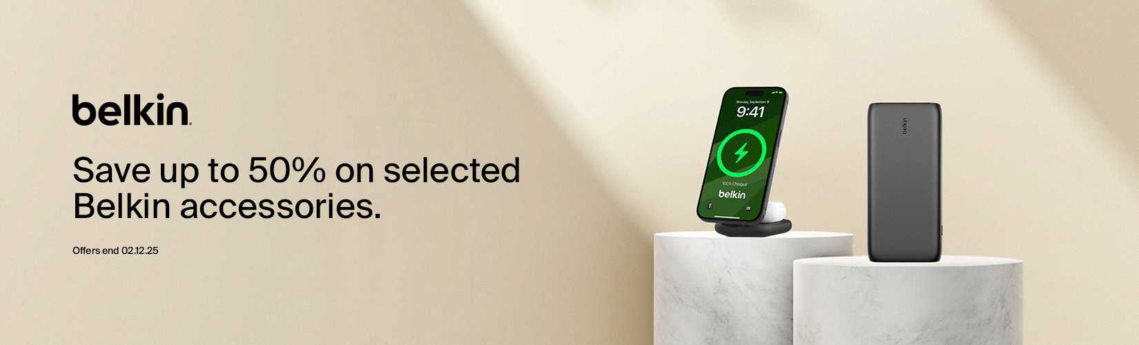 Belkin. Save up to 50% on selected Belkin accessories. Offer ends 02.12.25.