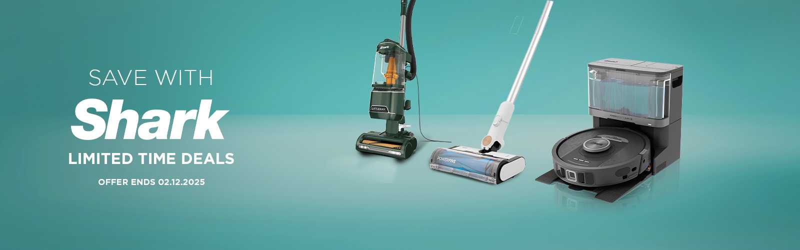 Save with Shark limited time deals. Offer ends 02.12.2025.