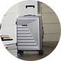 Featherstone 8 Wheel Hard Suitcase - Medium, Silver.