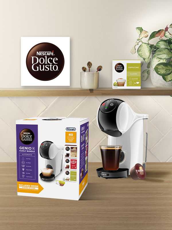 Explore the Nescafe Dolce Gusto Range. Genio S Family bundle includes 40 coffee shop style drinks.