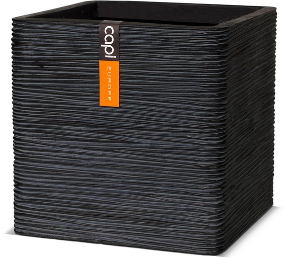 Buy Capi Nature Black Ribbed Square Planter 30cm at Argos.co.uk