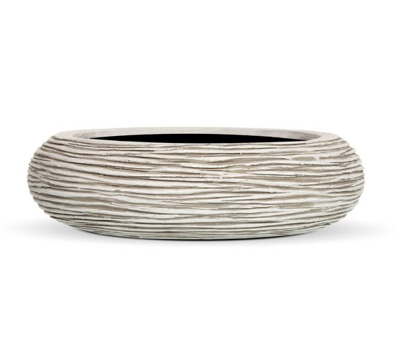 Buy Capi Nature White Ribbed Low Bowl Planter 35 x 10cm at Argos.co