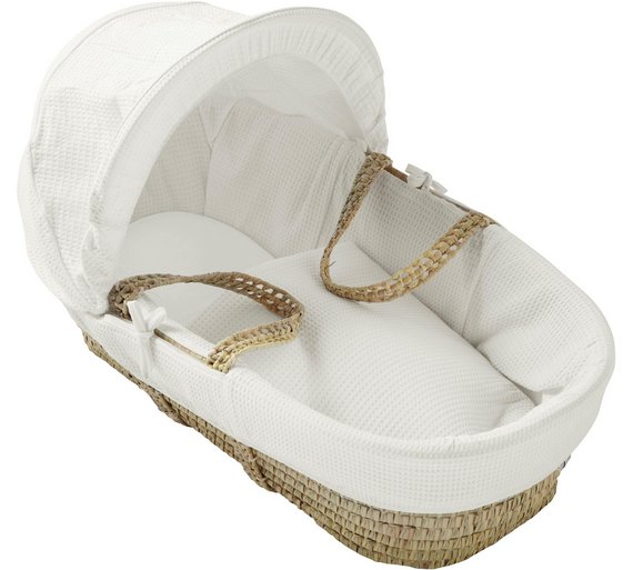 Buy Kinder Valley White Cotton Waffle Moses Basket at Argos.co.uk