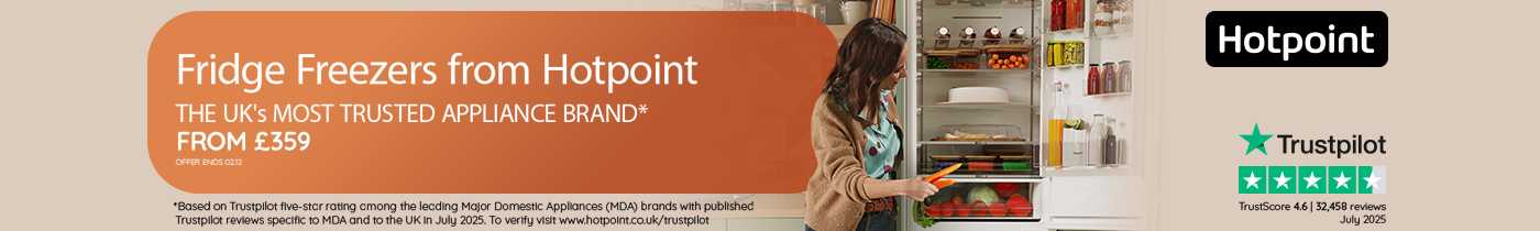 Fridge freezers from Hotpoint. The UK's most trusted appliance brand from £359.