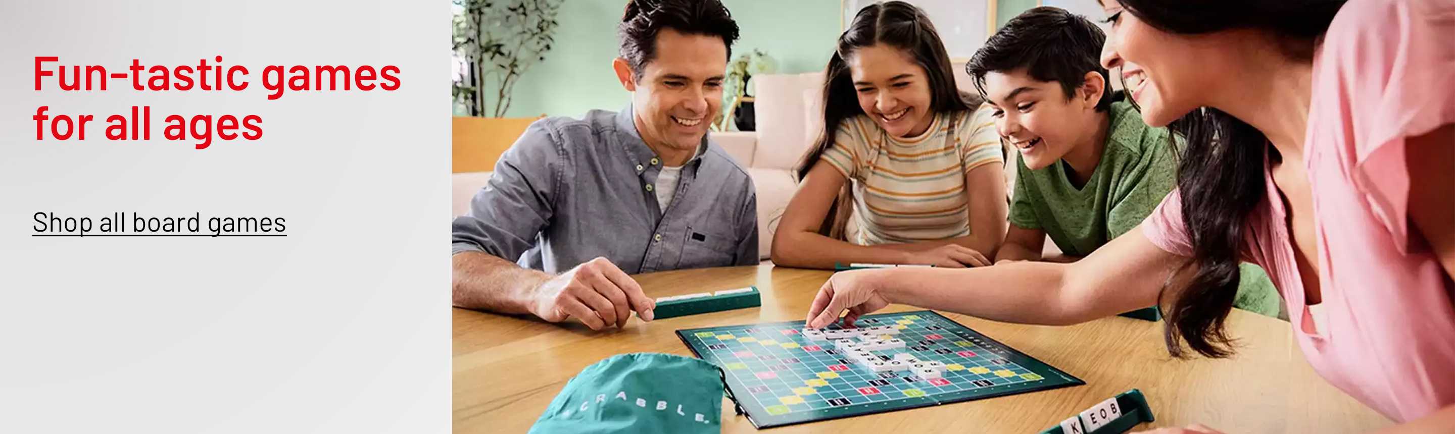 A family playing a board game together.