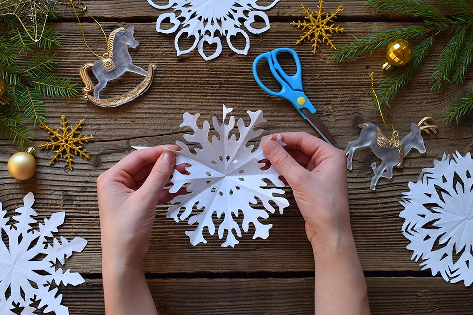 Paper snowflakes.