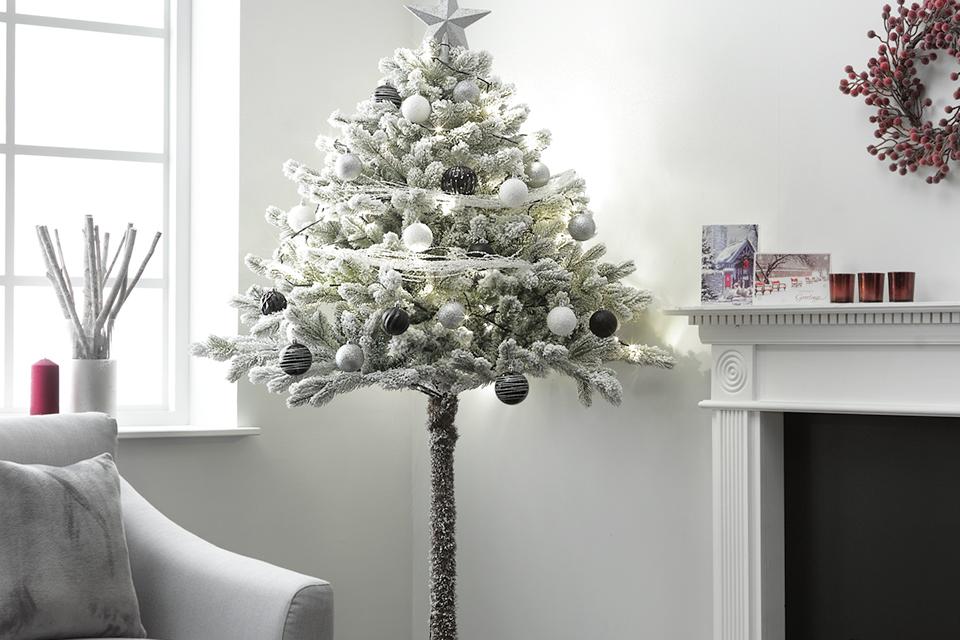 Pet friendly half Christmas trees.