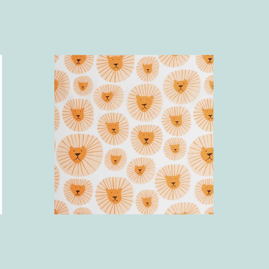Lion face bed spread.