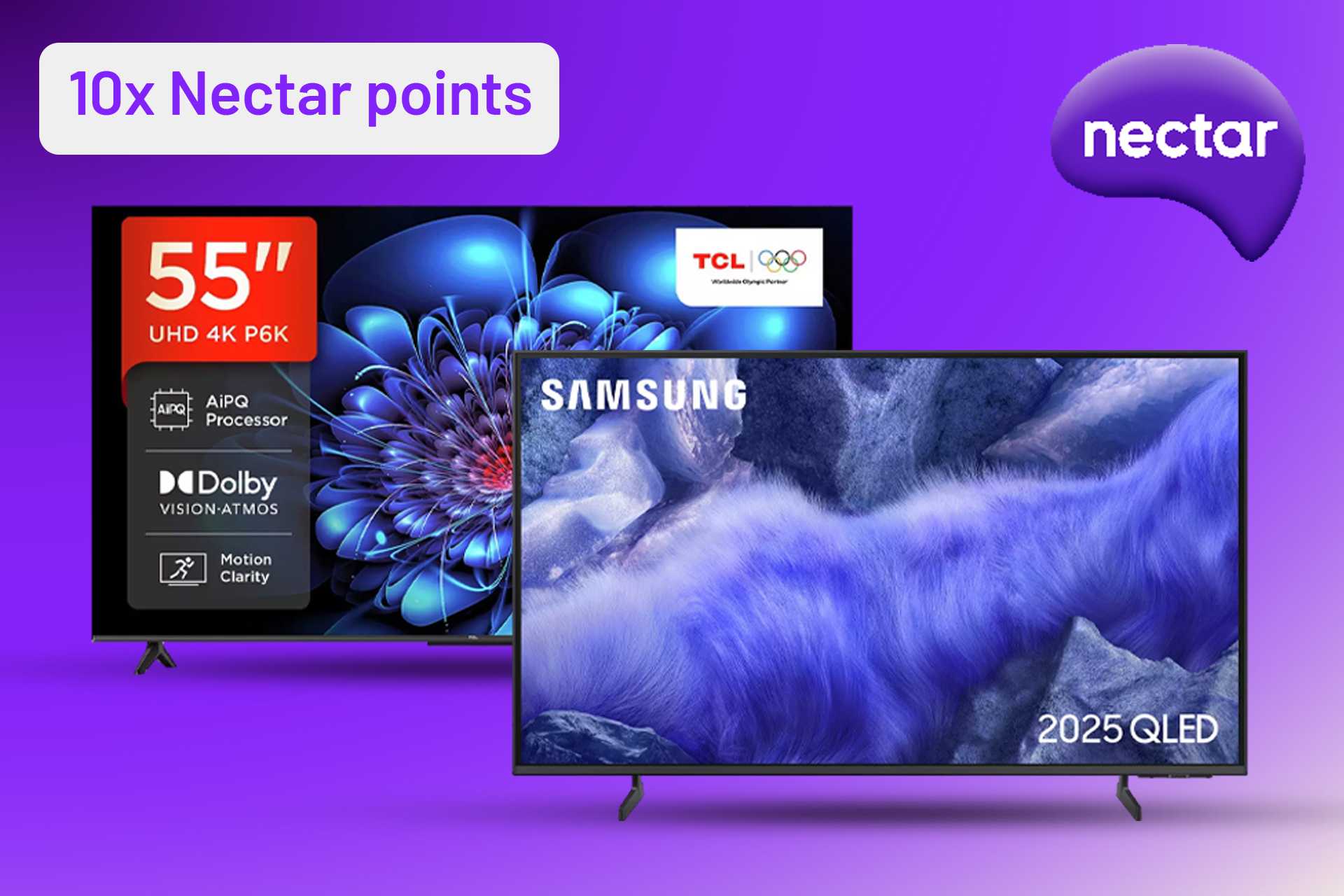 Get 10x Nectar points on selected TVs and soundbars from 19 and 26 November 2025. Shop now.