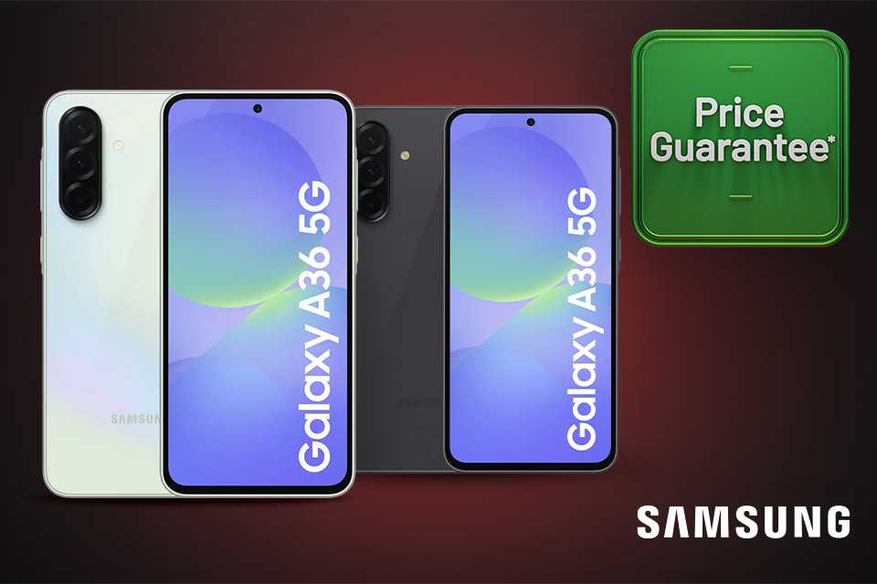 Price guarantee. Our lowest price on the Samsung A36.