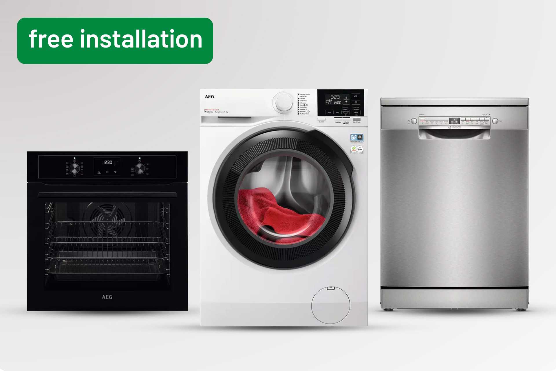 Get free or 50% off installation on over 100 large kitchen appliances.